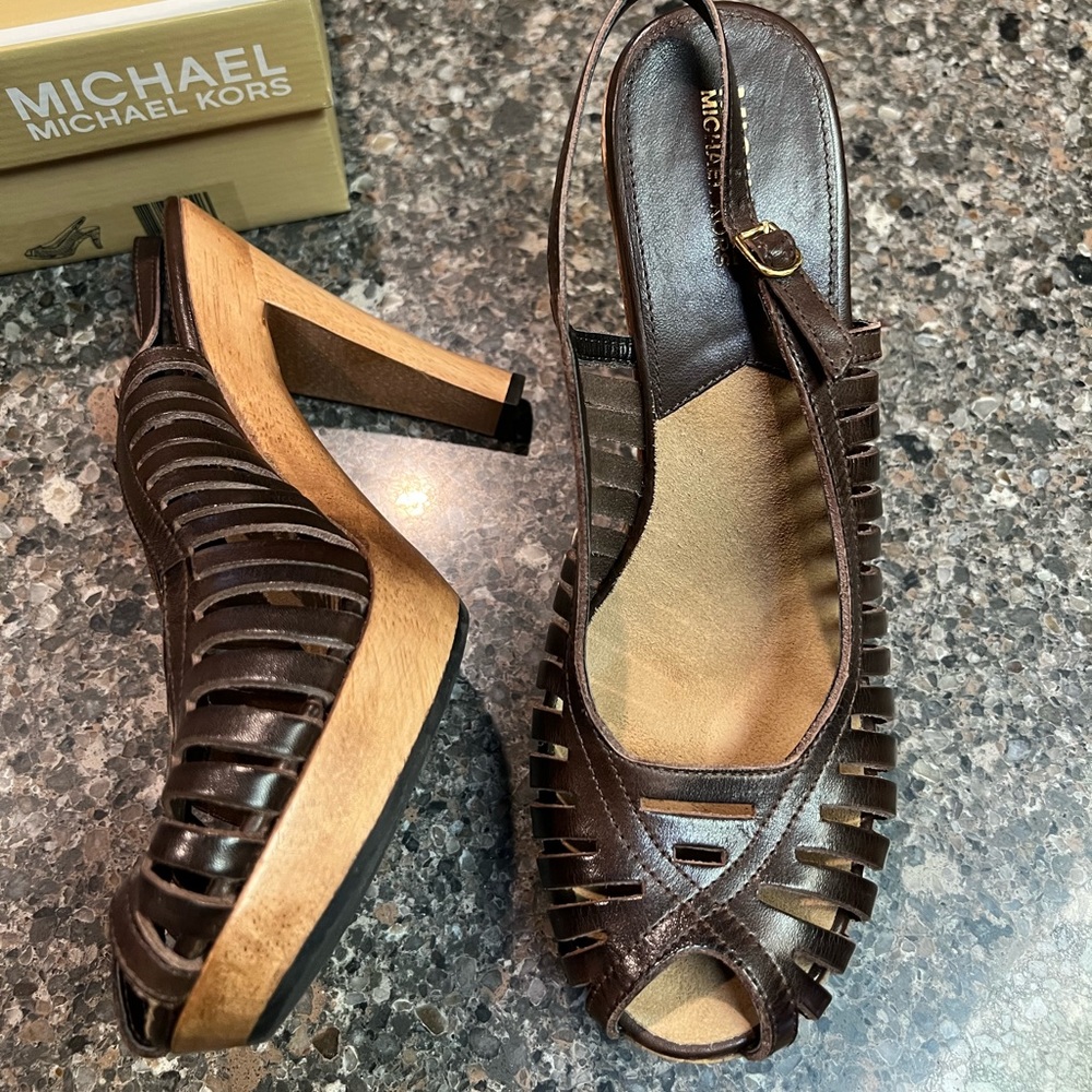 Darling brown leather heels
